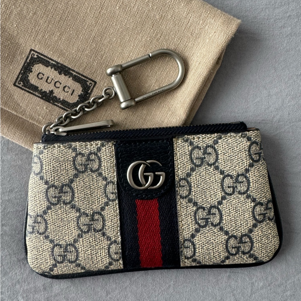 SOLD!! Gucci marmont key pouch blue